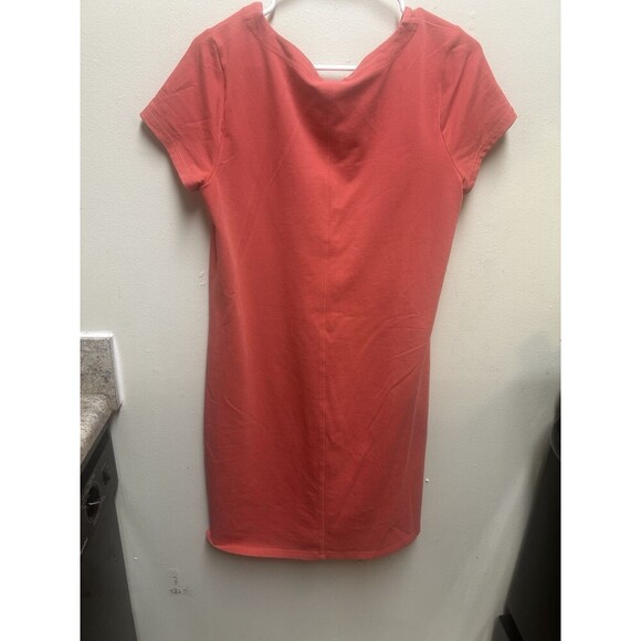 T By Talbots PIigment Dyed Terry Dress With Pocket size medium  orange red - Picture 5 of 8